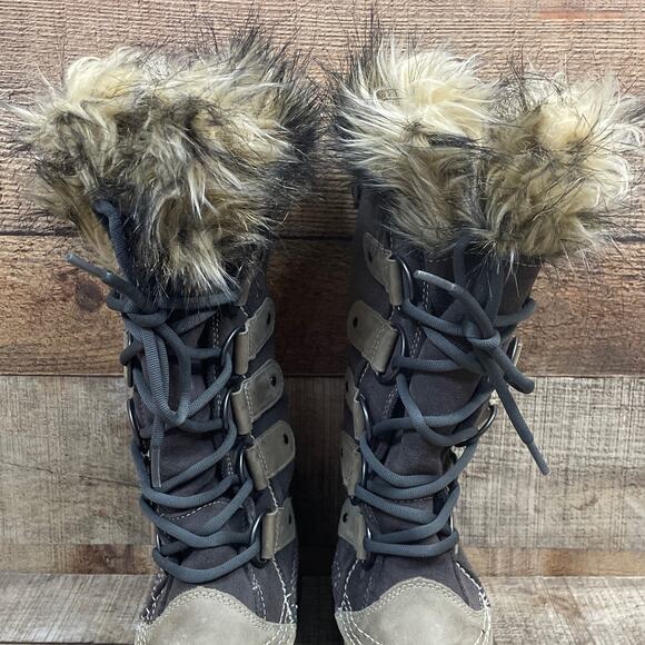 Sorel Joan Of Arctic Suede Winter Snow Boot Waterproof Faux Fur Cuff Size 10 - Picture 3 of 11